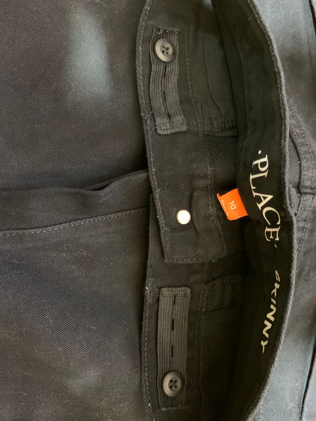 The Children's Place Boys Solid Black "Skinny" Chino Pants - Size Estimated Age 10 Years AB1