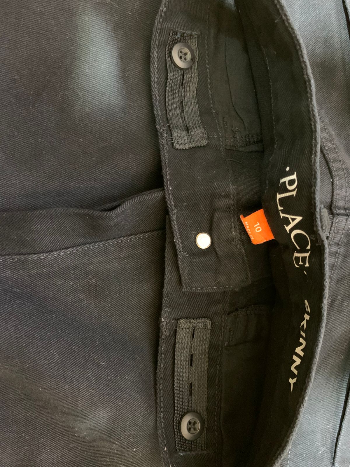 The Children's Place Boys Solid Black "Skinny" Chino Pants - Size Estimated Age 10 Years AB1