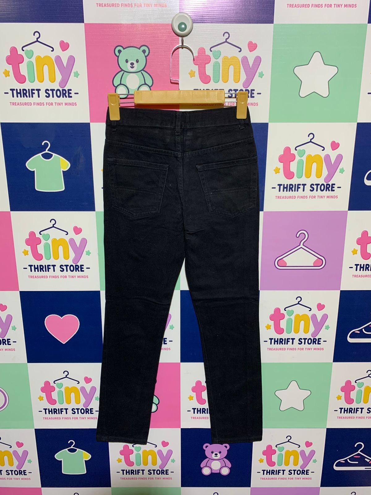 The Children's Place Boys Solid Black "Skinny" Chino Pants - Size Estimated Age 10 Years AB1