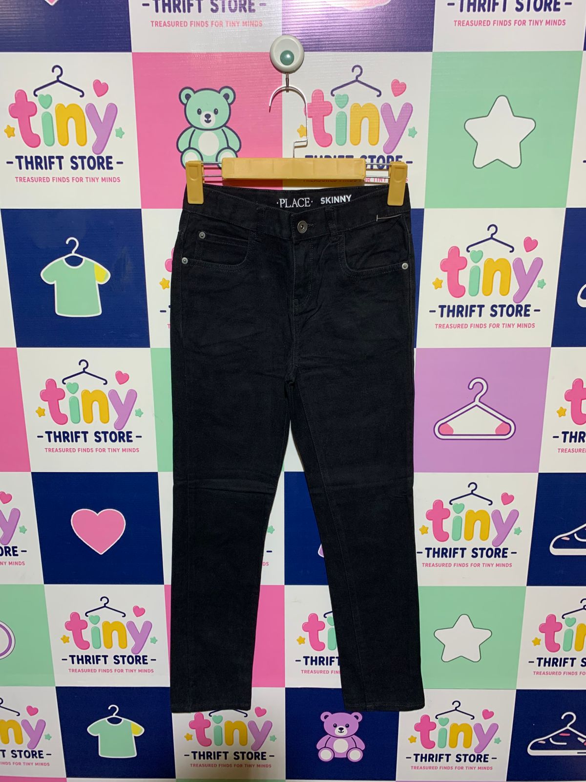 The Children's Place Boys Solid Black "Skinny" Chino Pants - Size Estimated Age 10 Years AB1