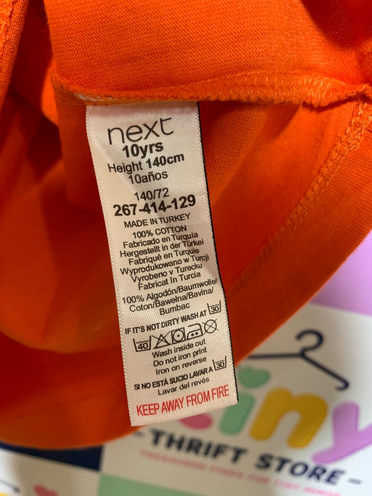 Next Boys Vibrant Orange "Supercar" Graphic Short Sleeve Tee - Size Estimated Age 10 Years AB1
