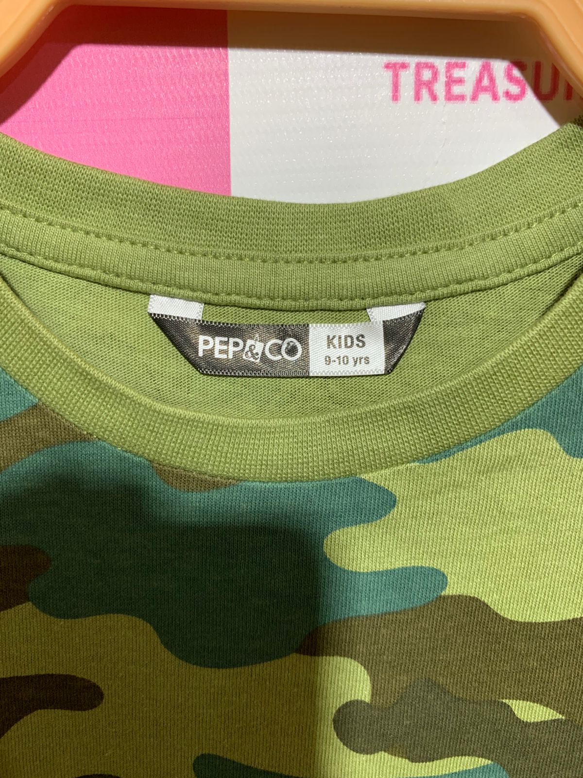 Pep & Co Boys Classic Green Camouflage Short Sleeve Tee - Size Estimated Age 9-10 Years AB1