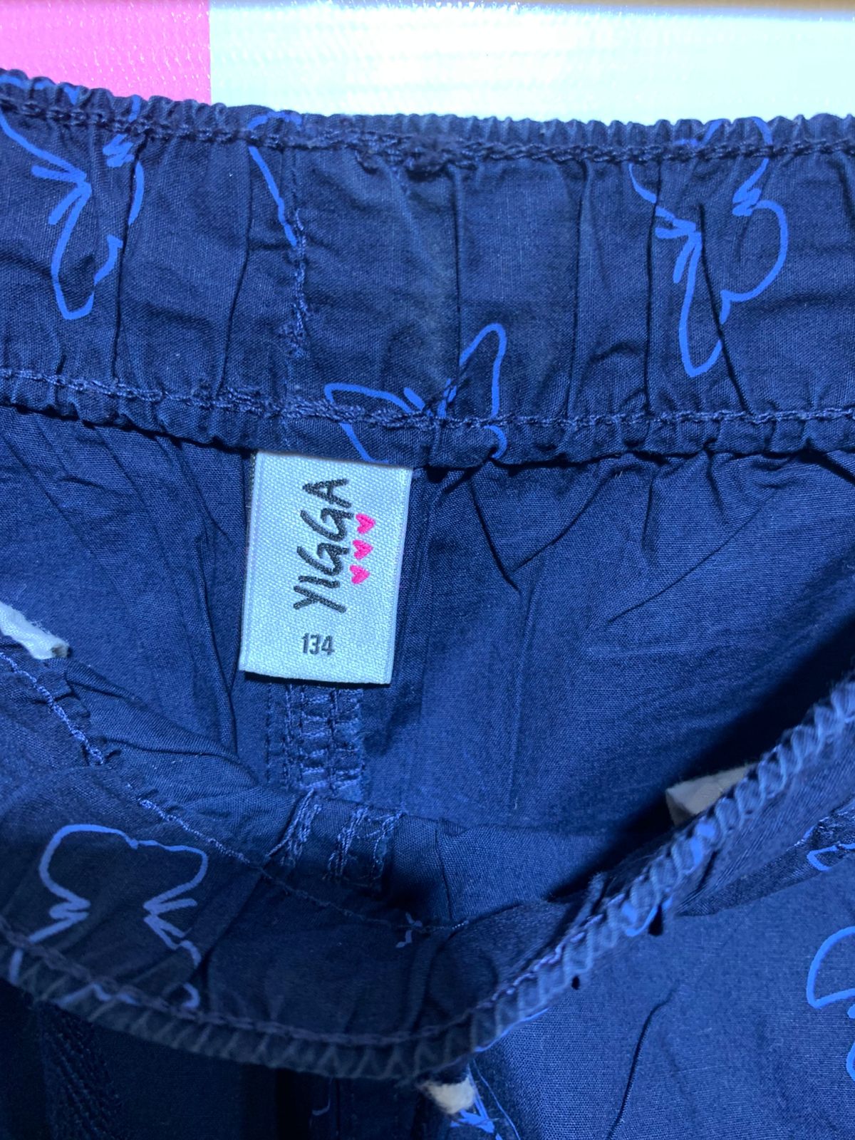 YIGGA Girls Navy Blue Butterfly Print Jogger-Style Trousers - Size Estimated Age 8-9 Years AB1