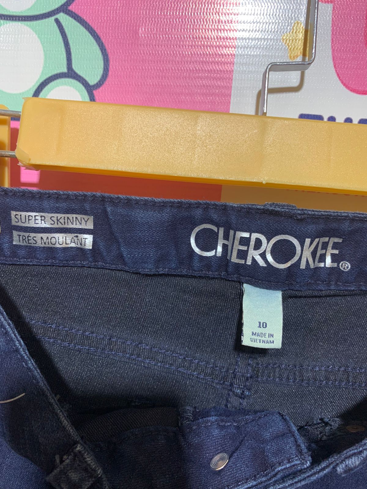 Cherokee Girls "Super Skinny" Dark Indigo Denim Jeans - Size Estimated Age 10 Years AB1