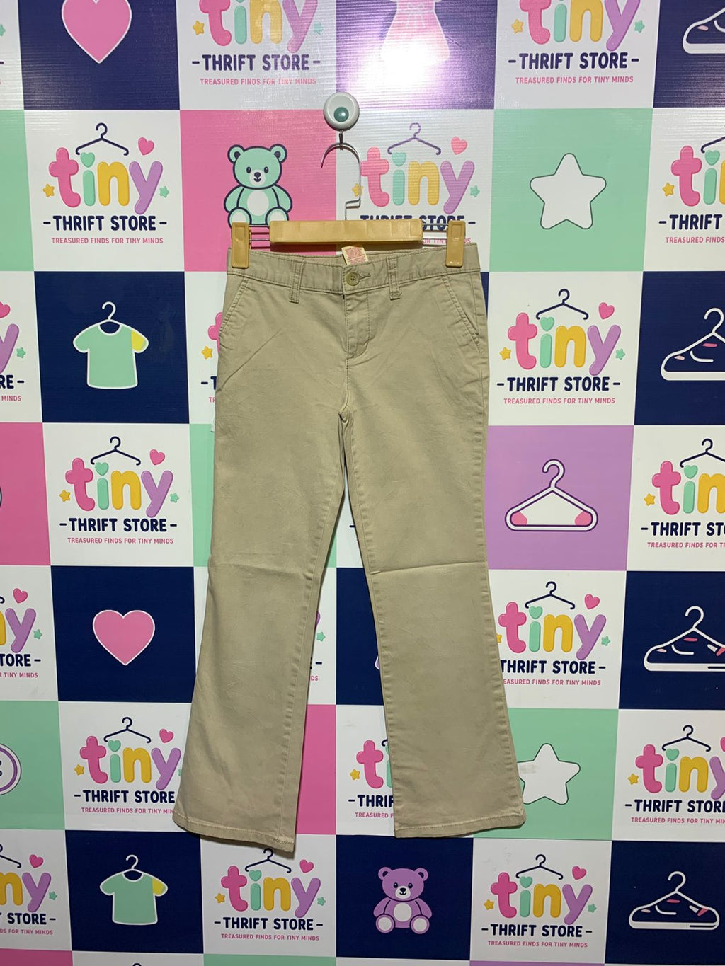 Faded Glory Girls Classic Khaki Straight Leg Chinos - Size Estimated Age 10 Years AB1