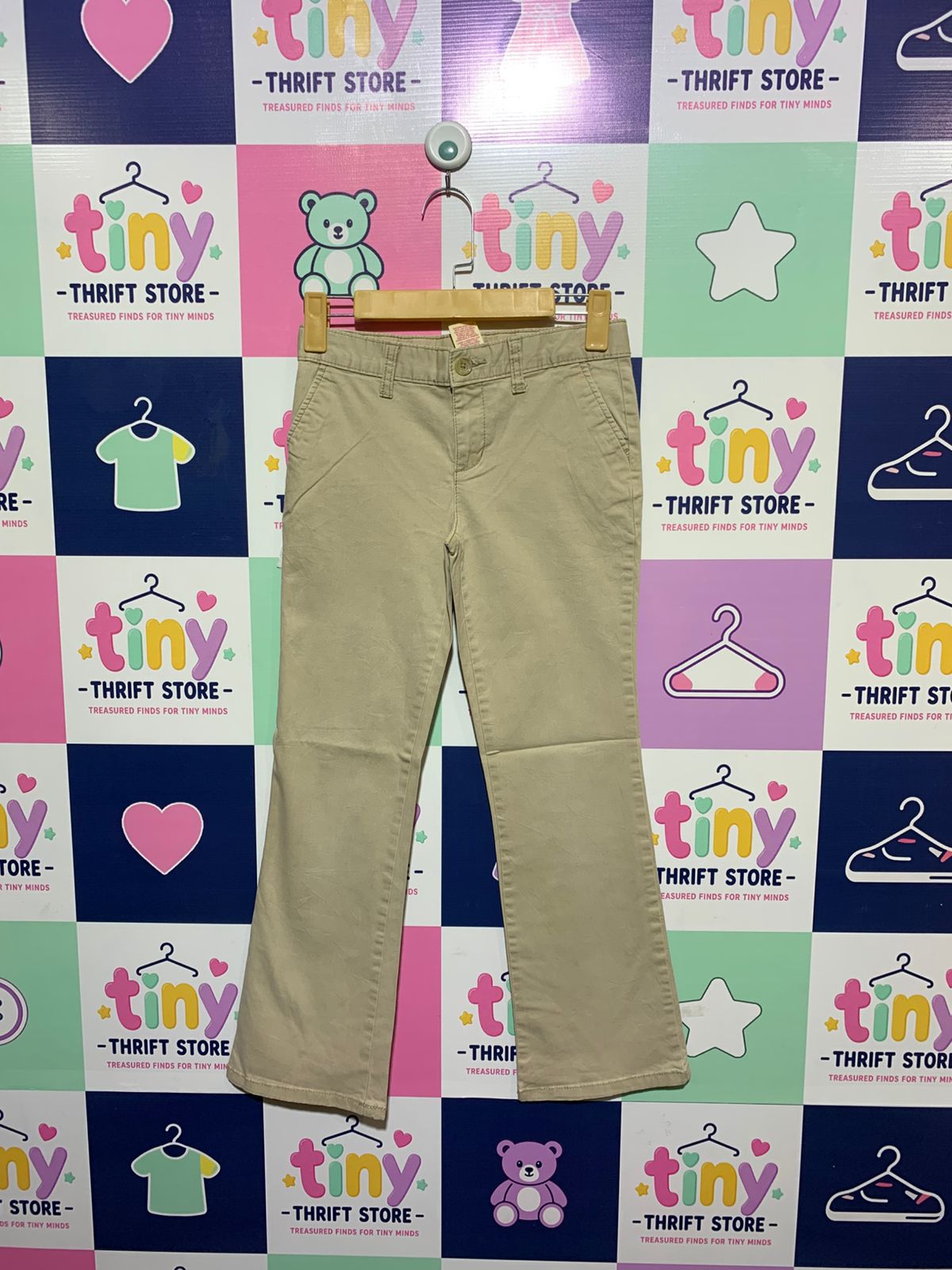 Faded Glory Girls Classic Khaki Straight Leg Chinos - Size Estimated Age 10 Years AB1