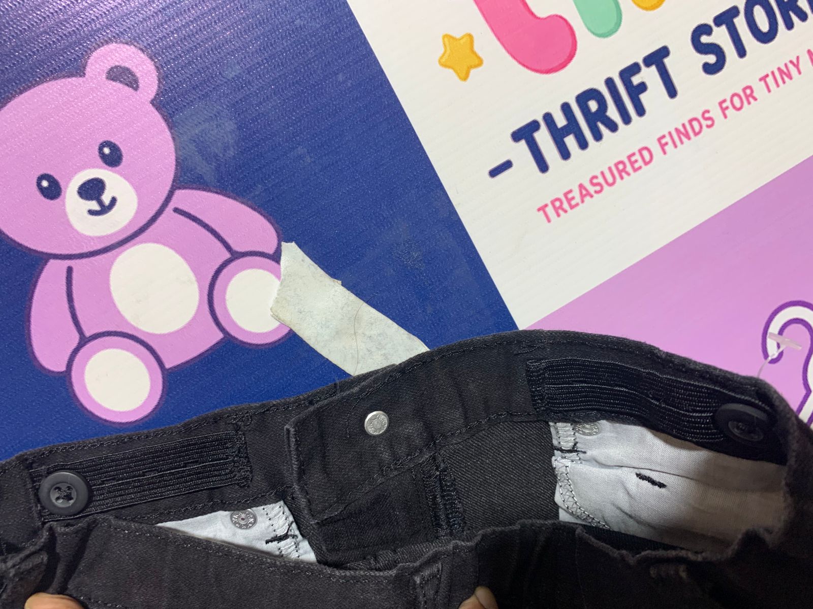 The Children's Place Girls "Super Skinny" Solid Black Denim Jeans - Size Estimated Age 10 Years AB1