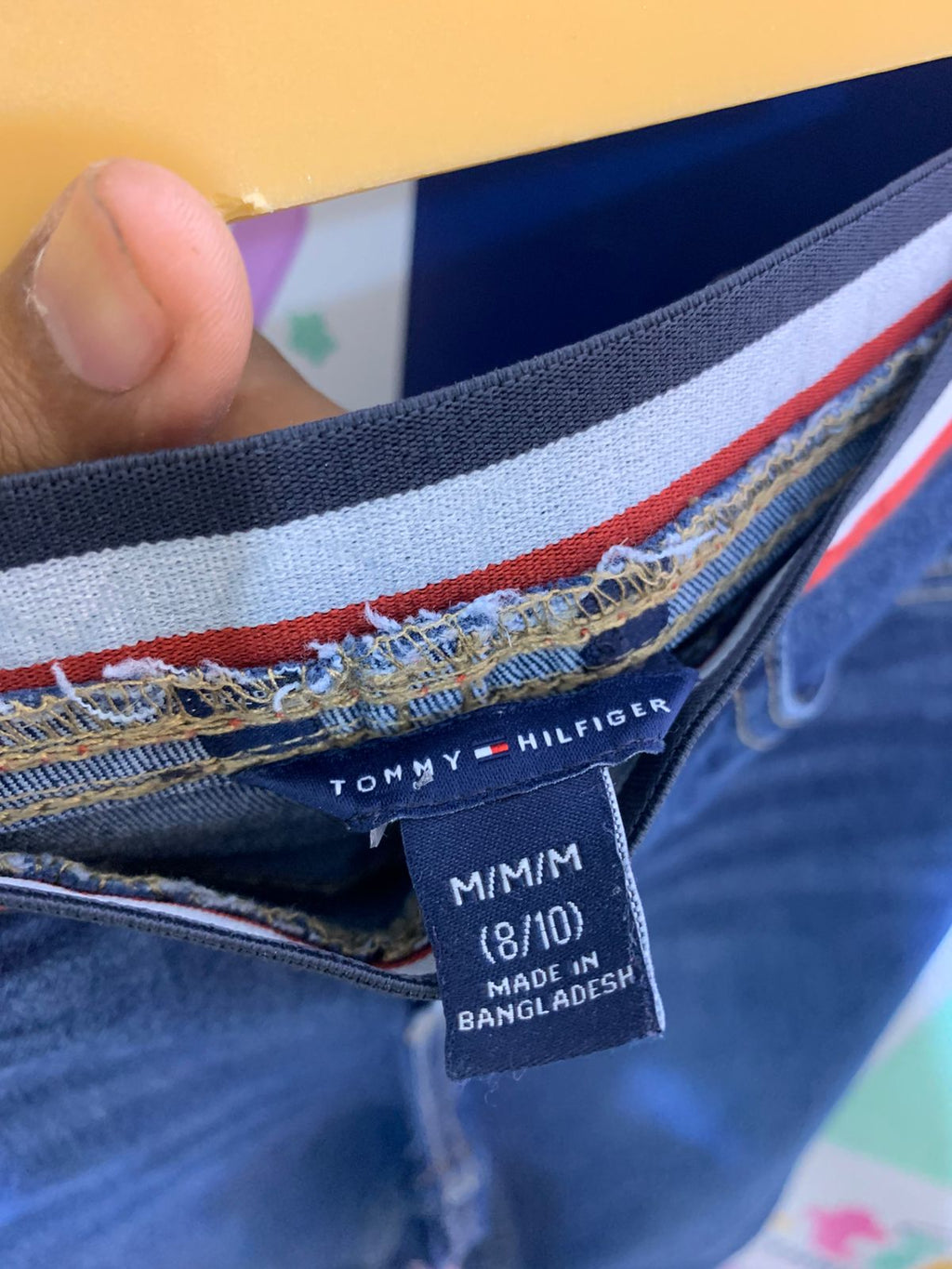 Tommy Hilfiger Girls Signature Elastic Waist Medium Wash Denim Jeggings - Size Estimated Age 8-10 Years AB1