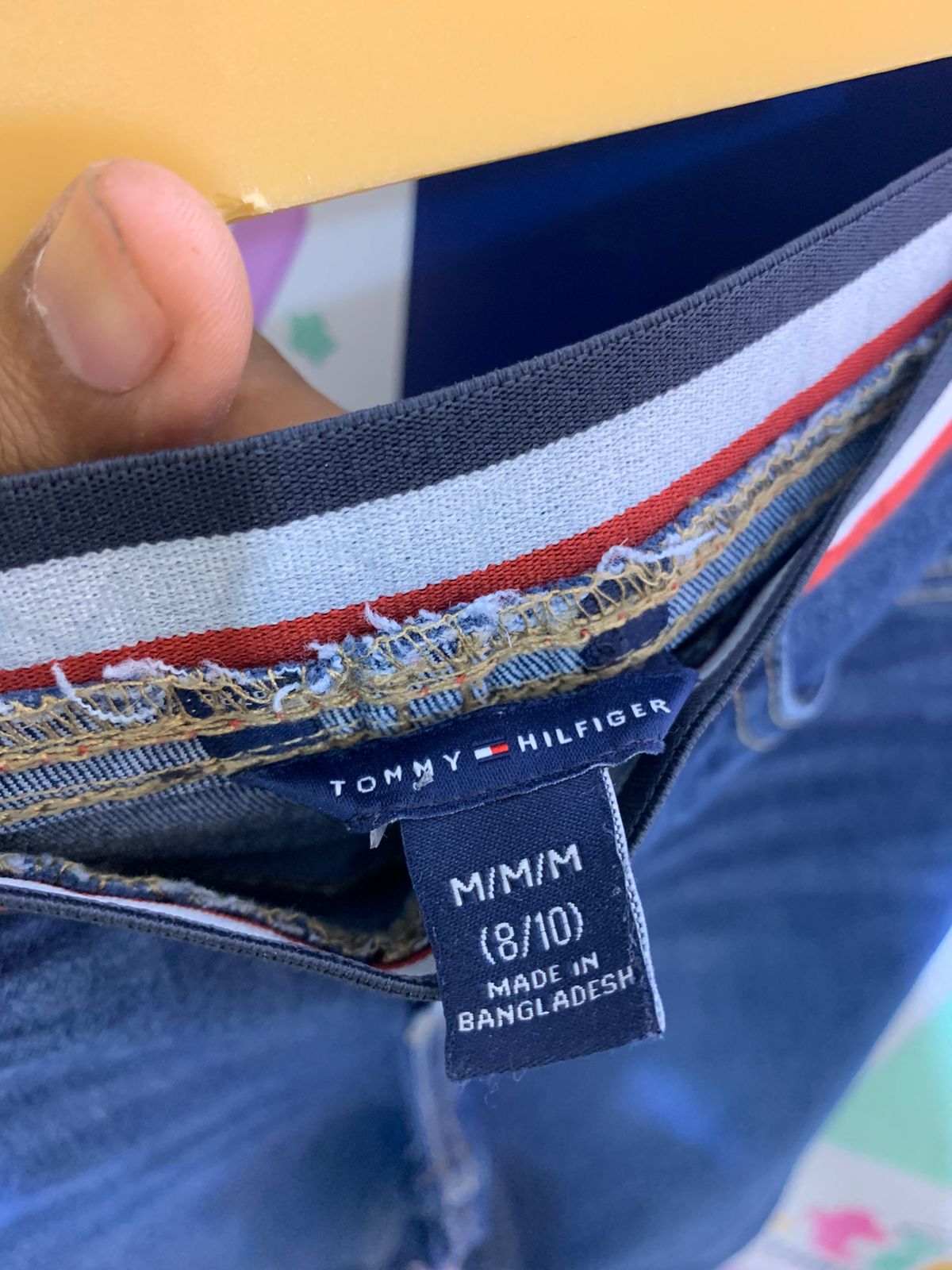 Tommy Hilfiger Girls Signature Elastic Waist Medium Wash Denim Jeggings - Size Estimated Age 8-10 Years AB1