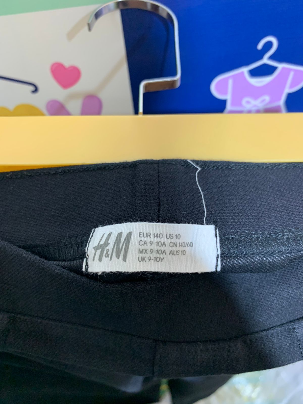 H&M Girls Solid Black High-Stretch Denim Jeggings - Size Estimated Age 10 Years AB1