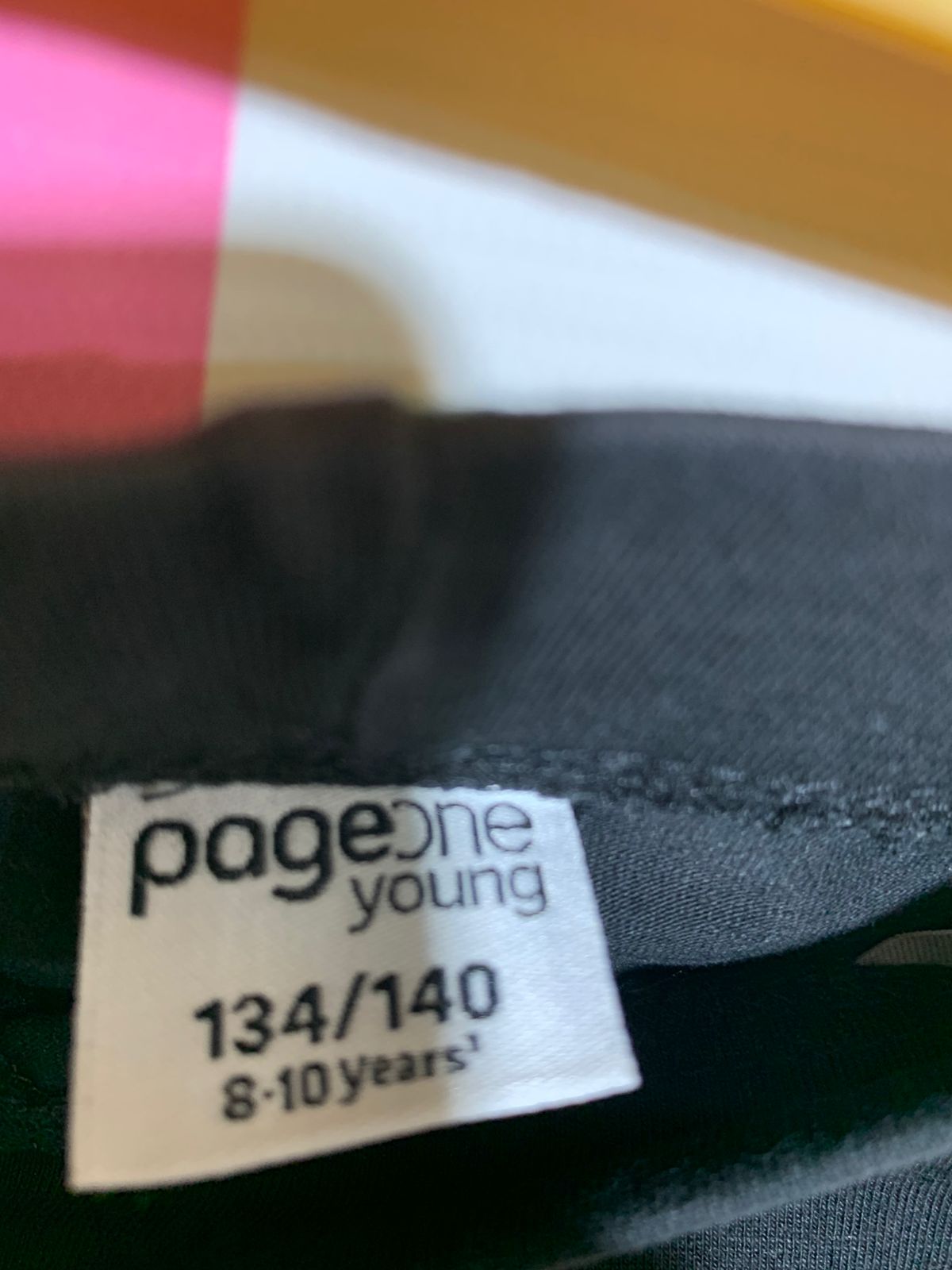 Page One Young Girls Essential Solid Black Soft-Stretch Leggings - Size Estimated Age 8-10 Years AB1