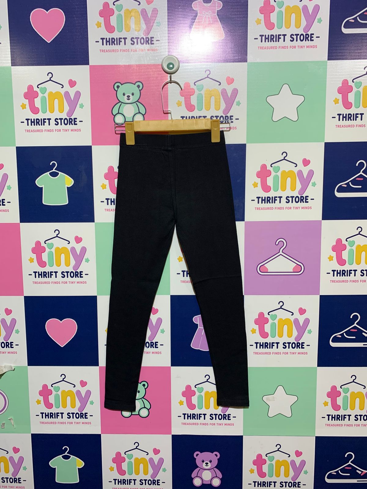 H&M Girls Solid Black High-Stretch Denim Jeggings - Size Estimated Age 10 Years AB1
