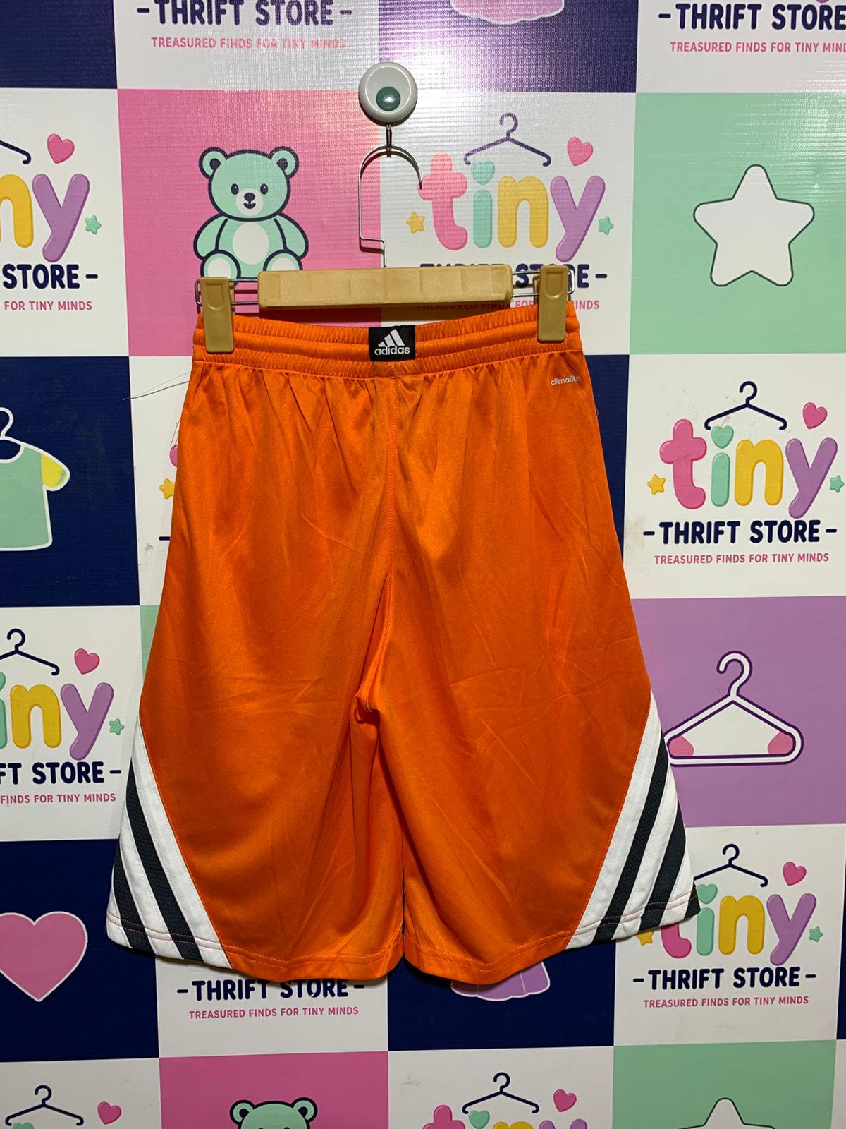 Adidas Boys Orange Basketball Shorts with Contrast Panels - Size Medium (10-12) AB1