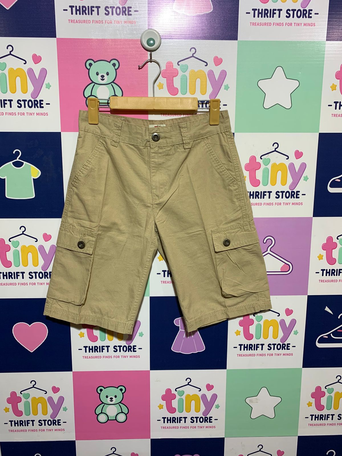 Levi's Boys Khaki Ripstop Cargo Shorts - Size Estimated Age 10-12 Years AB1