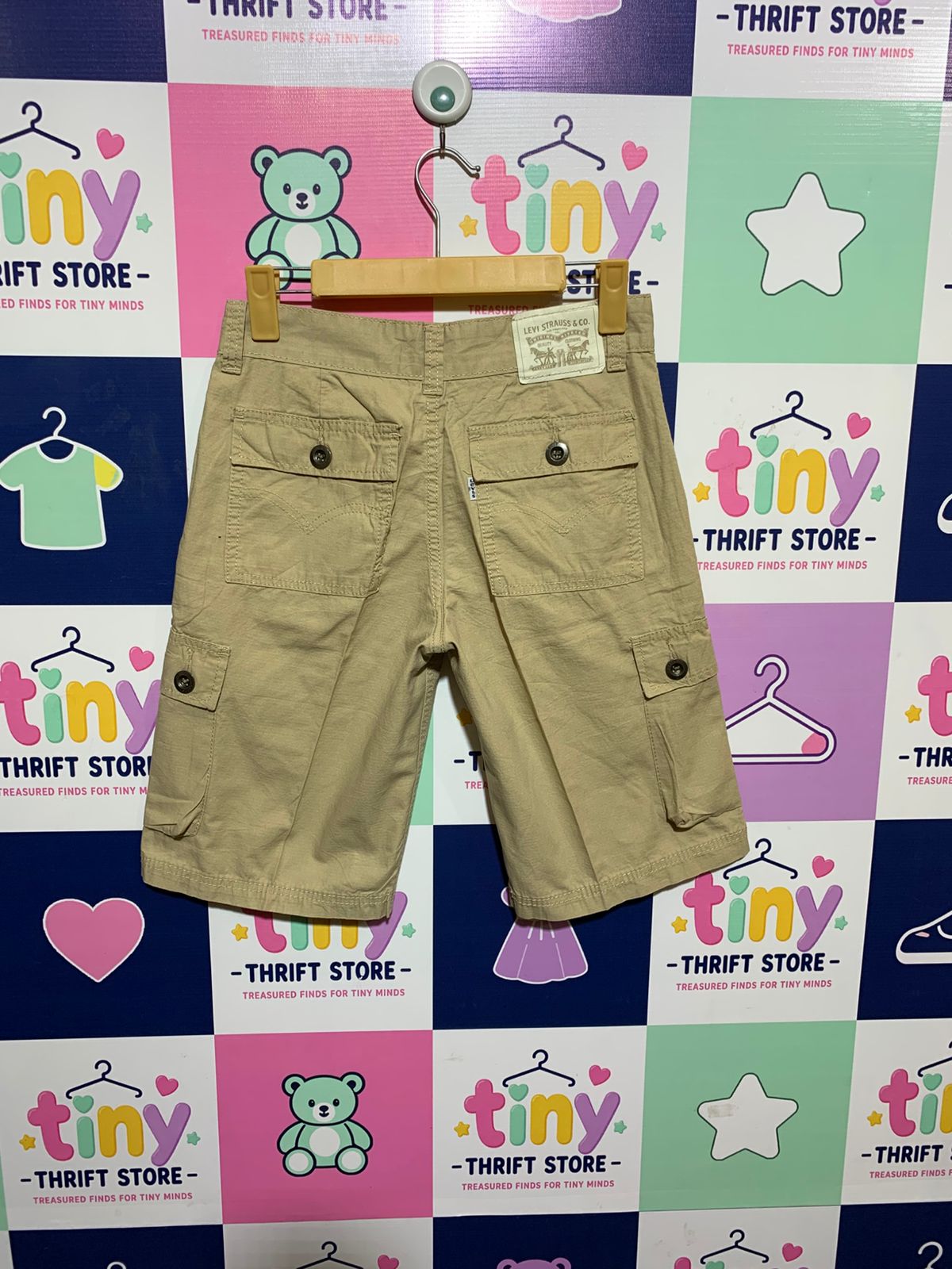 Levi's Boys Khaki Ripstop Cargo Shorts - Size Estimated Age 10-12 Years AB1