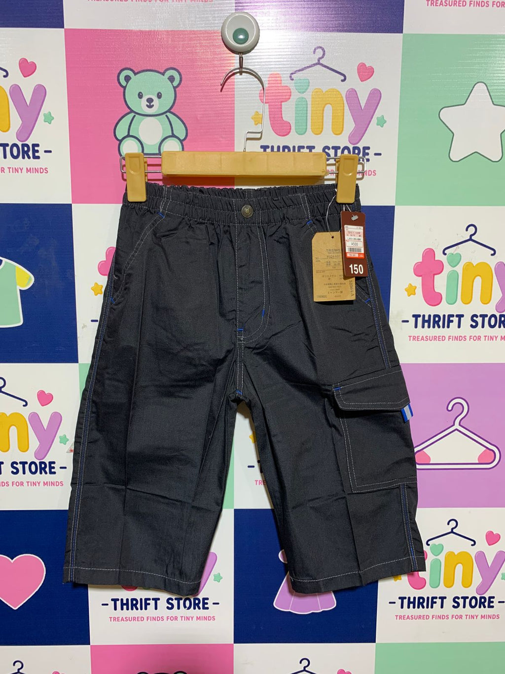 Trewes Boys Charcoal Grey Tech-Style Cargo Shorts - Size 150 (Estimated Age 11-12 Years) AB1