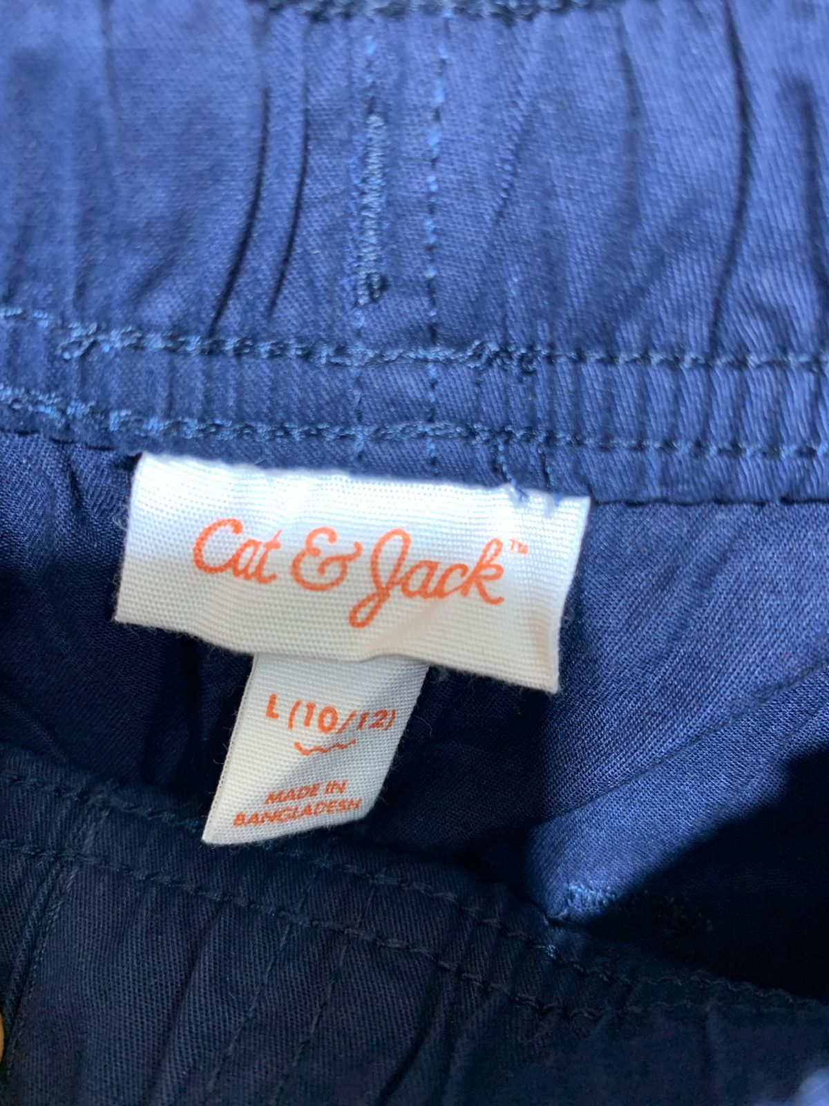 Cat & Jack Boys’ Navy Blue Pull-On Chino Shorts - Size L (10/12) AB1