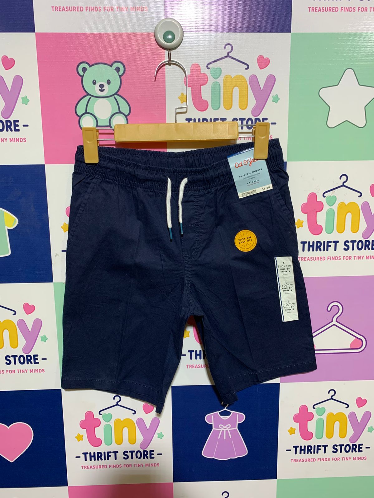 Cat & Jack Boys’ Navy Blue Pull-On Chino Shorts - Size L (10/12) AB1