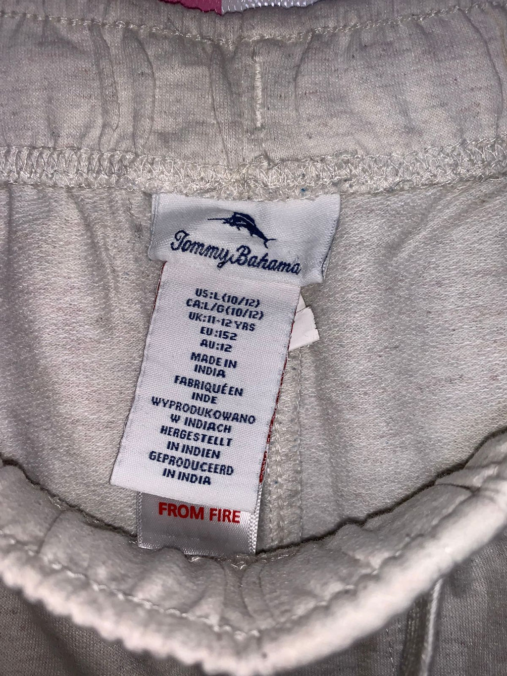 Tommy Bahama Boys Heather Oatmeal Knit Lounge Shorts - Size L (10/12) AB1