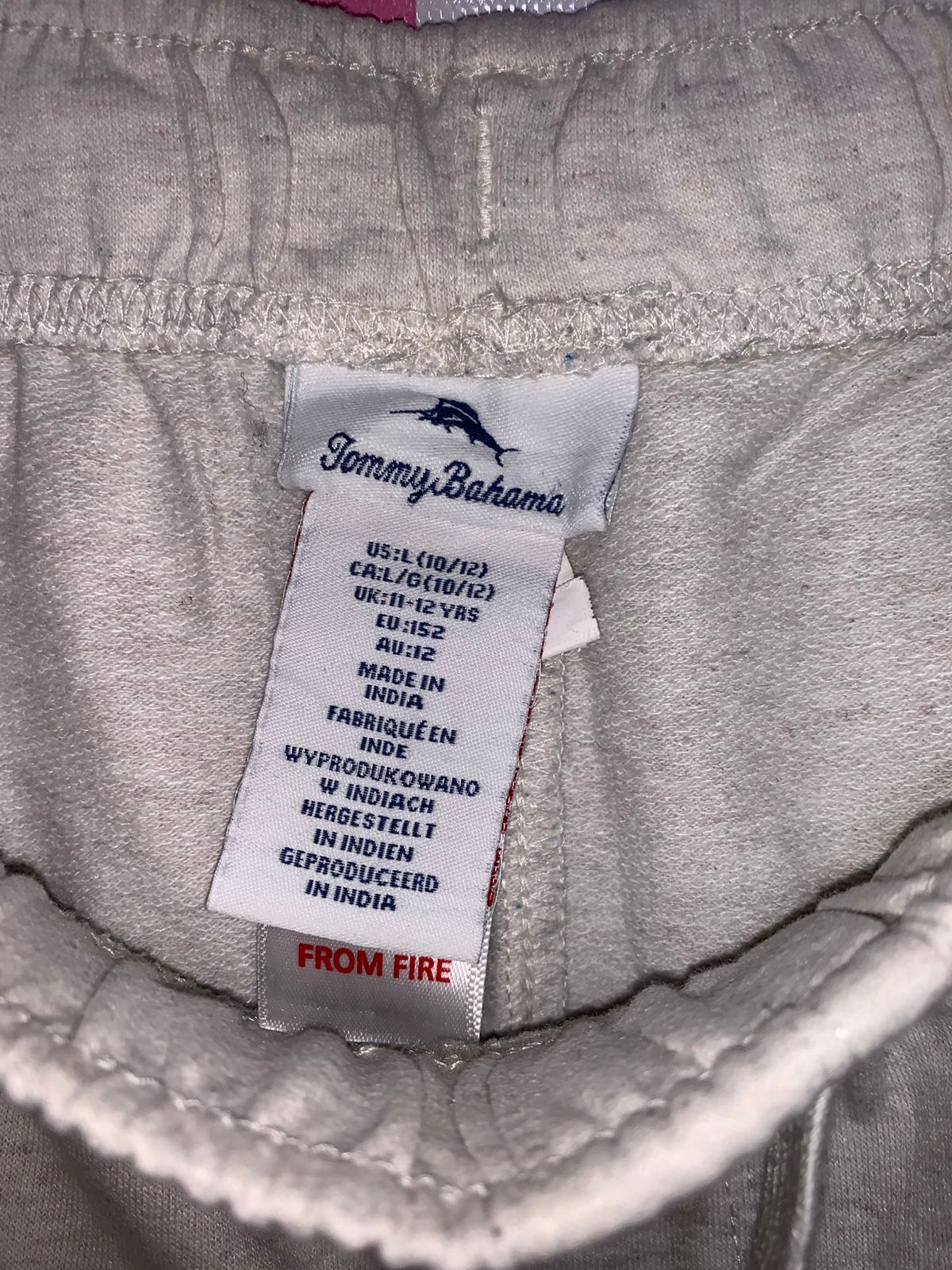 Tommy Bahama Boys Heather Oatmeal Knit Lounge Shorts - Size L (10/12) AB1