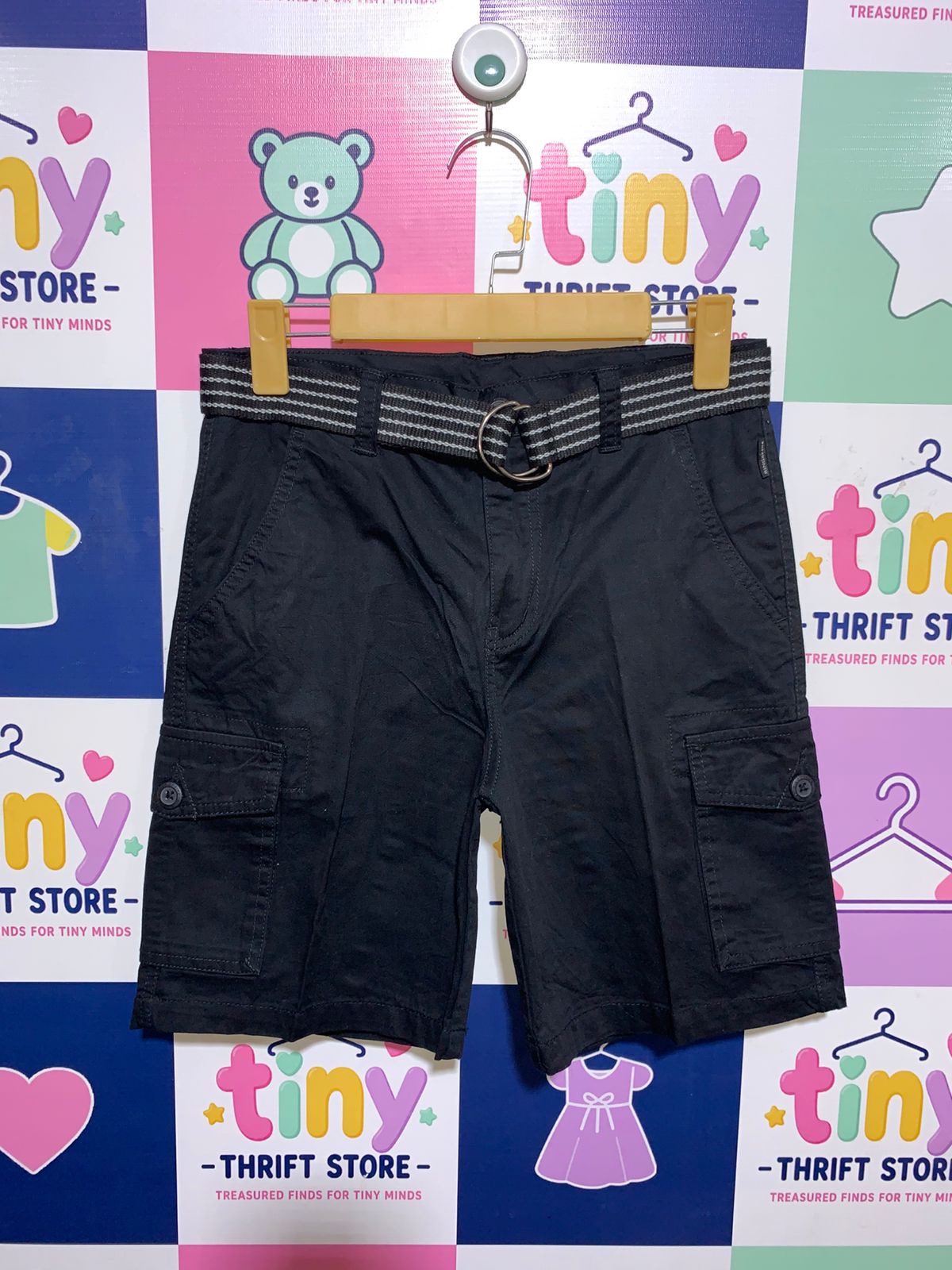 Ring of Fire Boys' Black Belted Cargo Shorts - Size 12 (Estimated Age 11-12Y) AB1