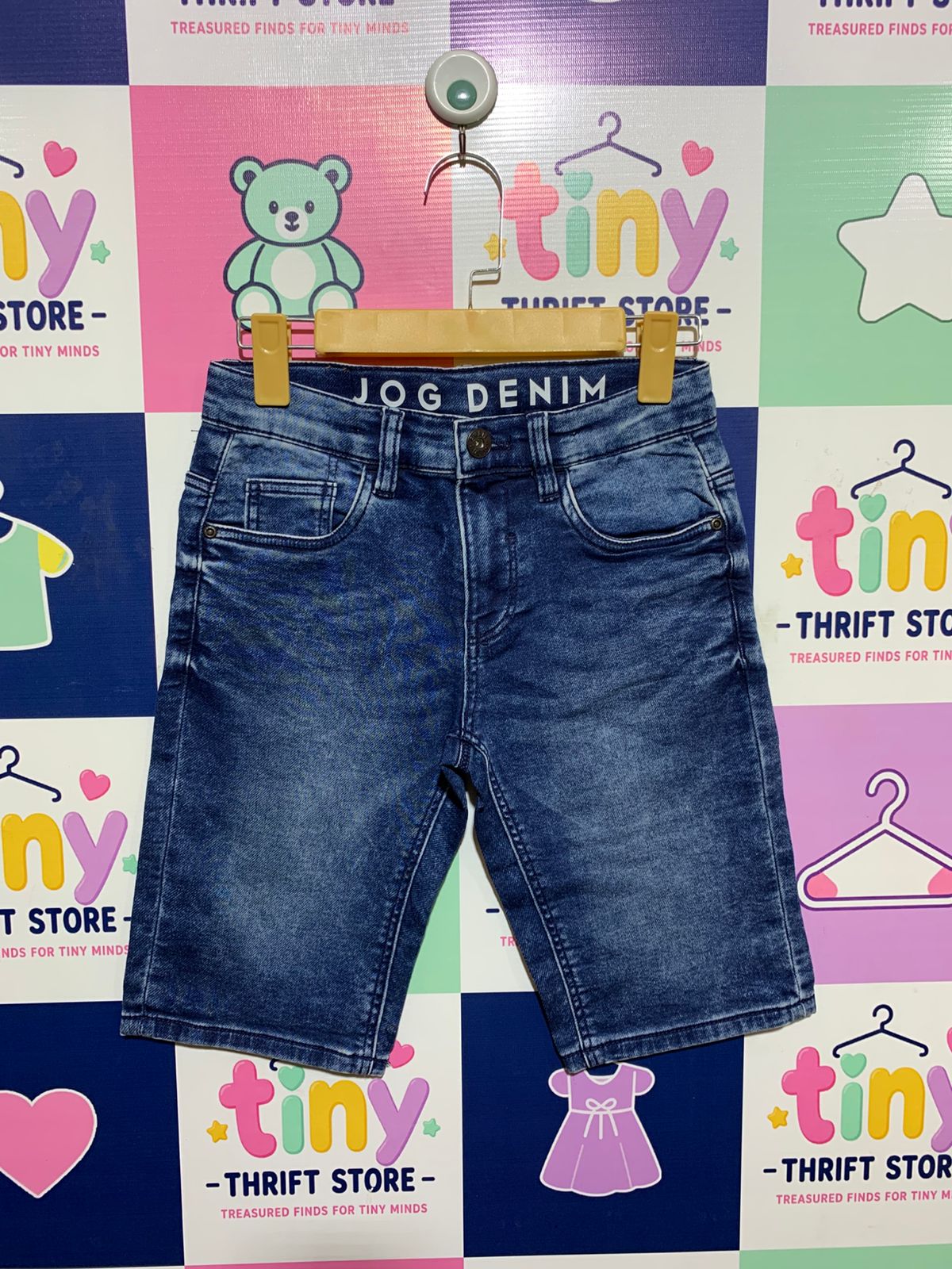 C&A Boys "Jog Denim" Acid Wash Blue Denim Shorts - Size 146 (Estimated Age 10-11Y) AB1