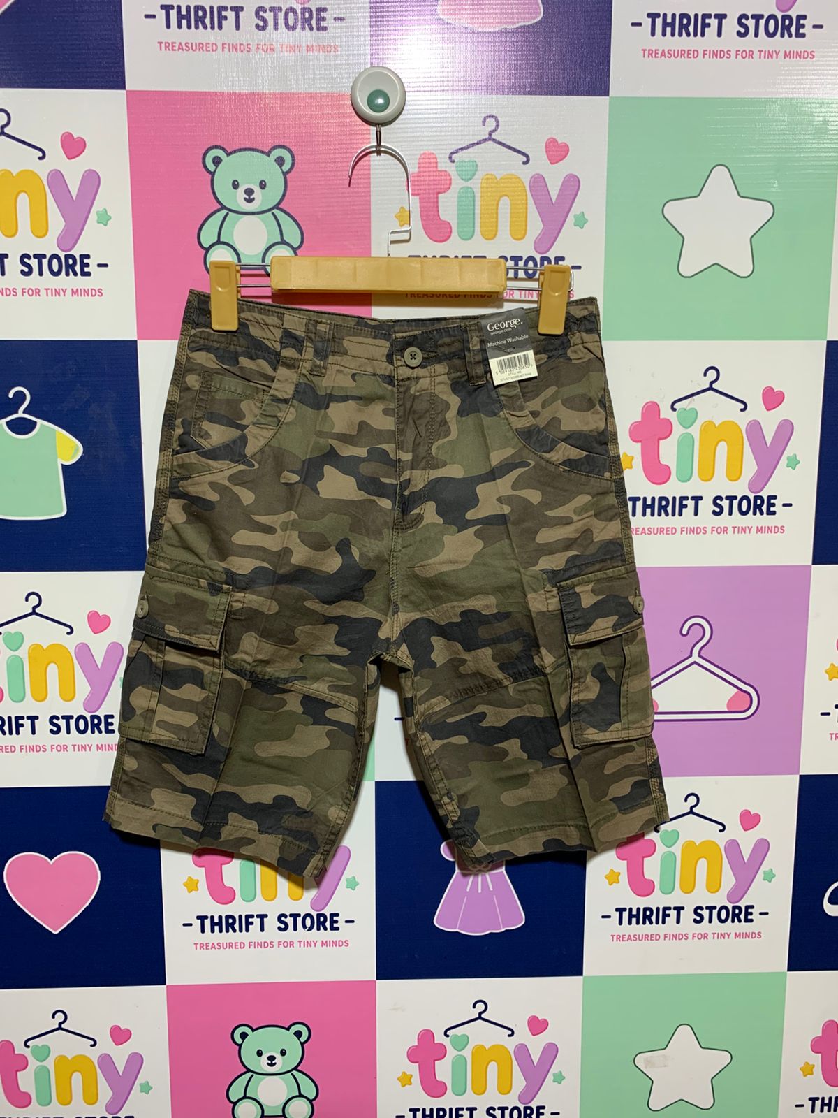George. Boys Camo Cargo Shorts - Age 11-12 Years (Height 146-152cm) AB1
