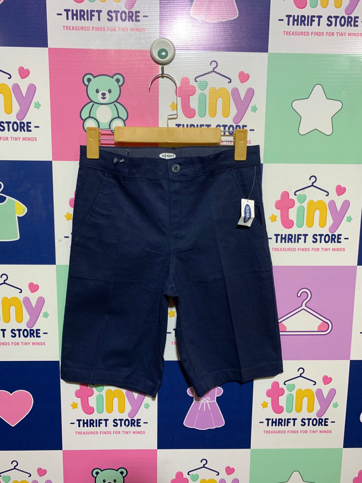 Old Navy Boys Navy Blue Uniform Chino Shorts - Size Estimated Age 12 AB1