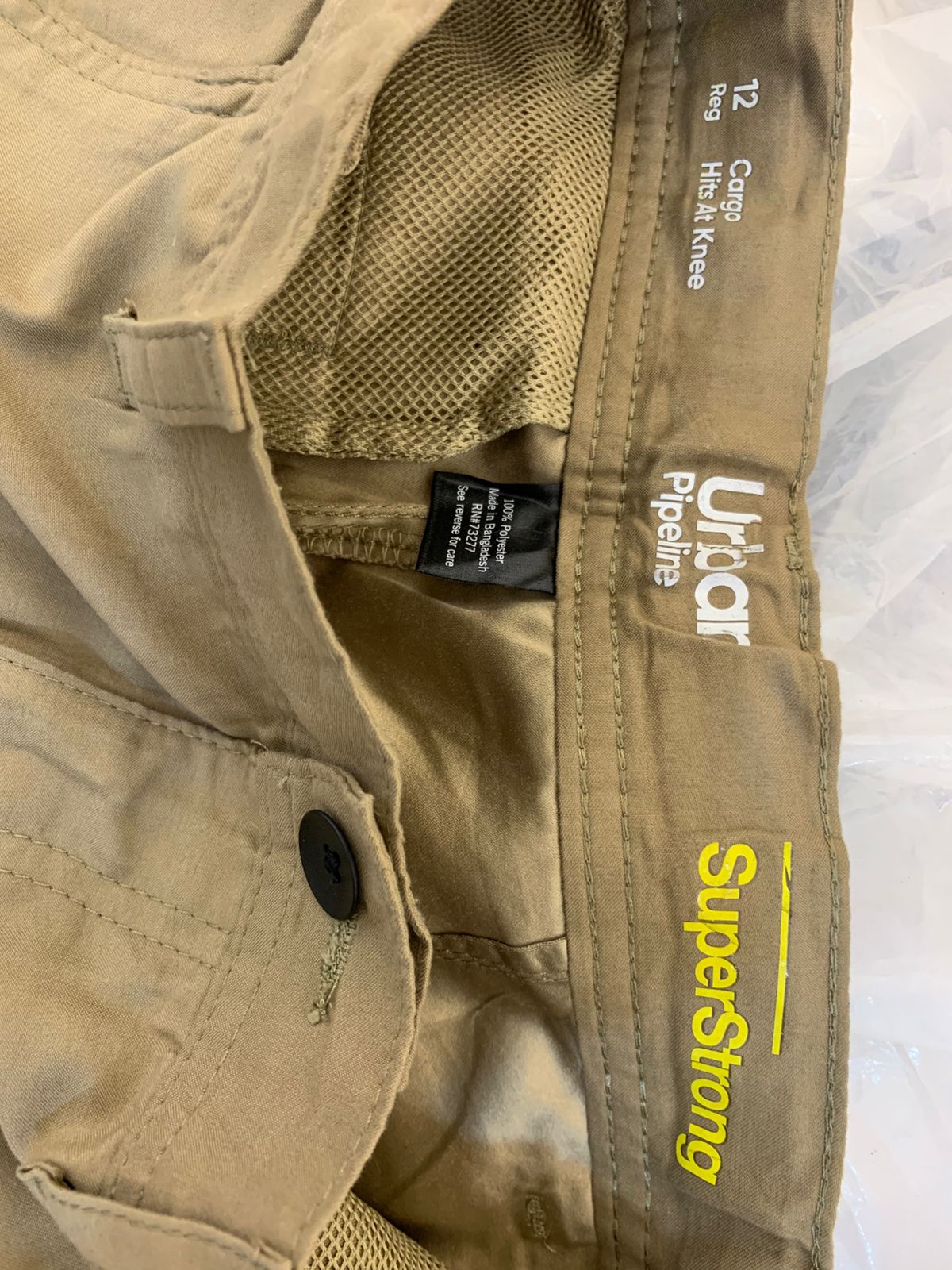 Urban Pipeline Boys Khaki "SuperStrong" Cargo Shorts - Size Estimated Age 12 AB1