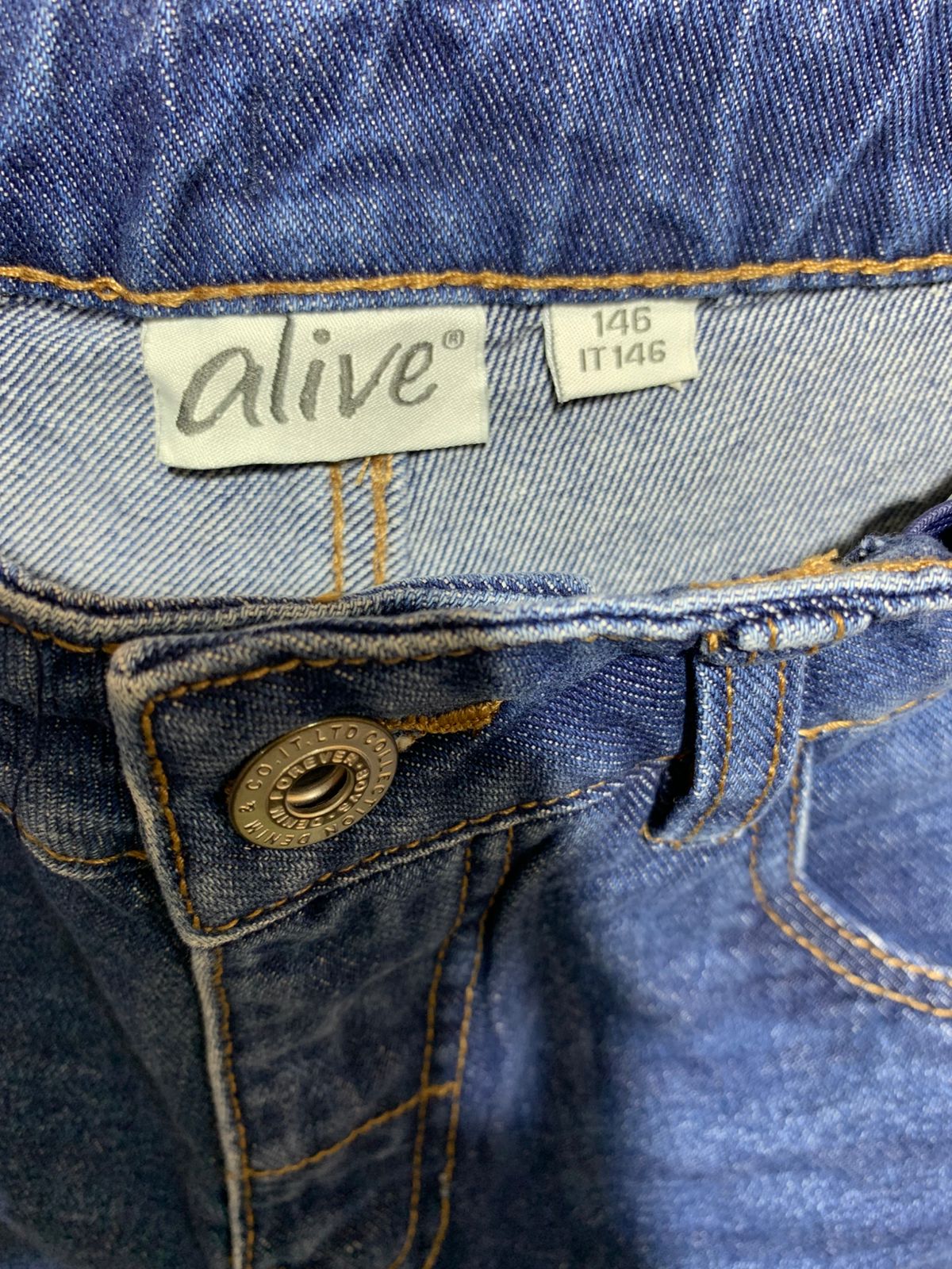 Alive Boys Classic Indigo Denim Shorts with Adjustable Waist - Size 146 (Age 10-11) AB1