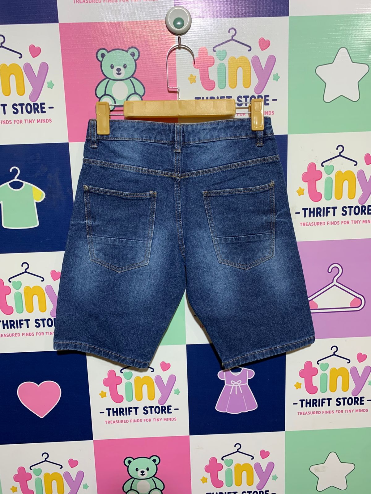 Alive Boys Classic Indigo Denim Shorts with Adjustable Waist - Size 146 (Age 10-11) AB1