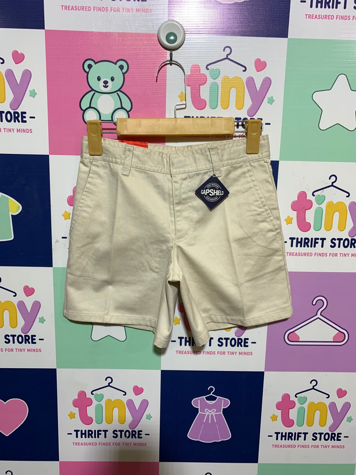 Gap Kids Boys Khaki "GapShield" Stain-Resistant Chino Shorts - Size 10 Regular AB1