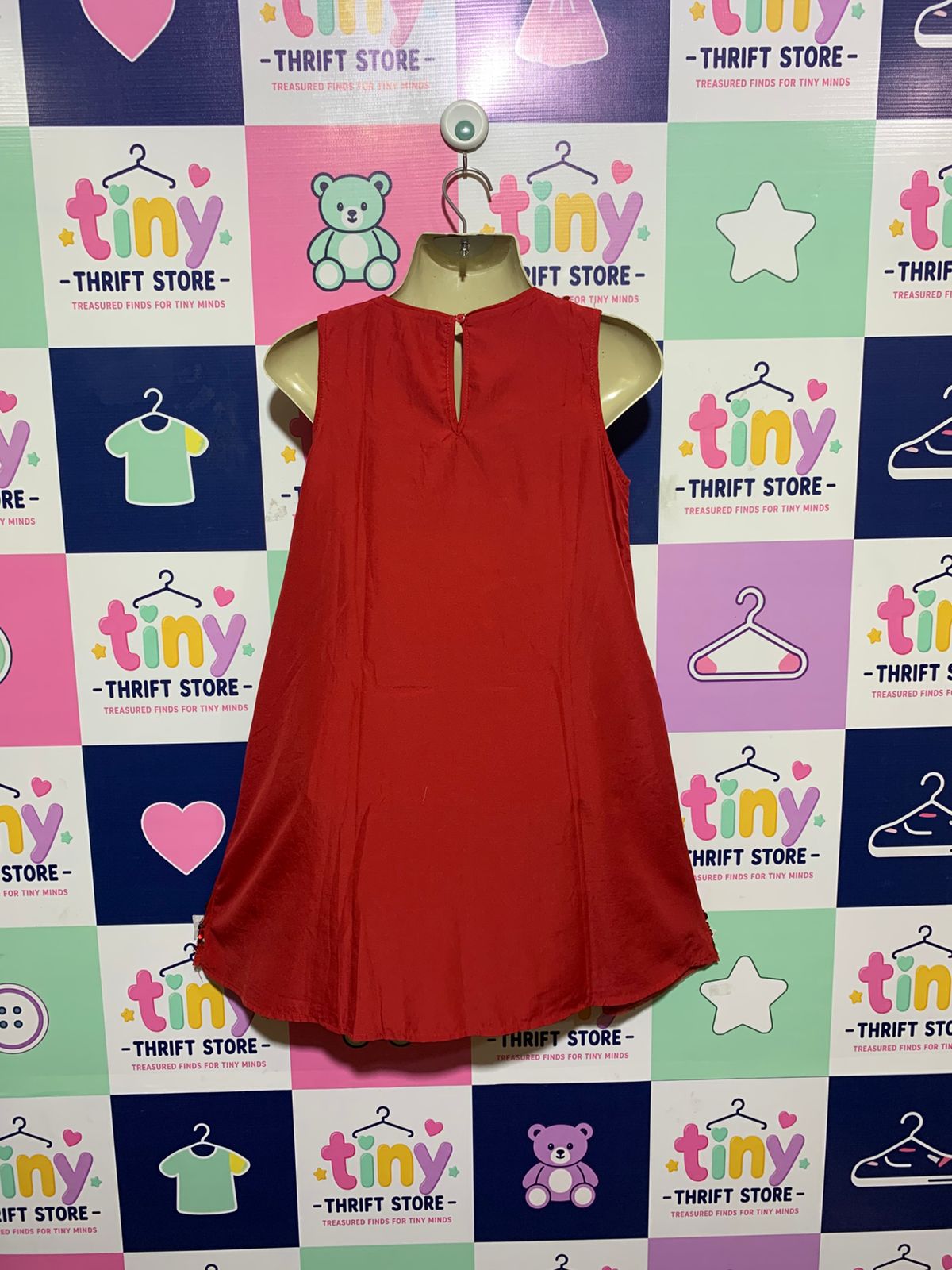 H&M Girls Red Sparkling Sequin A-Line Party Dress - Size Estimated Age 9-10Y AB1