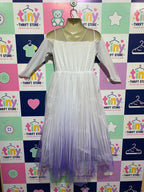 Bibei Beiniu Girls Frozen Elsa Inspired White and Purple Ombre Tulle Mesh Tutu Dress - Size 140 (Estimated Age 9-10 Years) Girls AB1