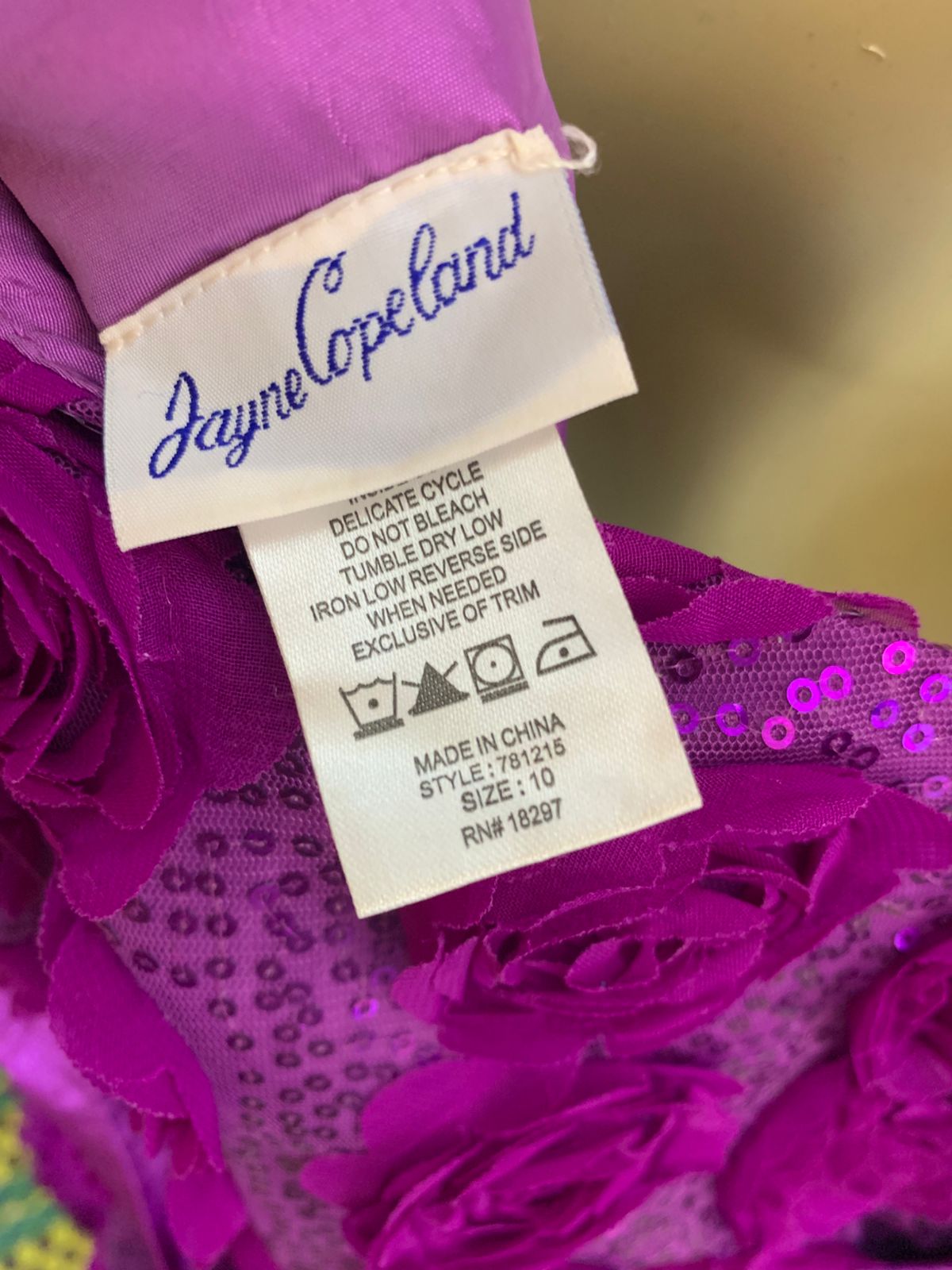 Jayne Copeland Girls Magenta Rosette & Sequin One-Shoulder Party Dress - Size 10 AB1