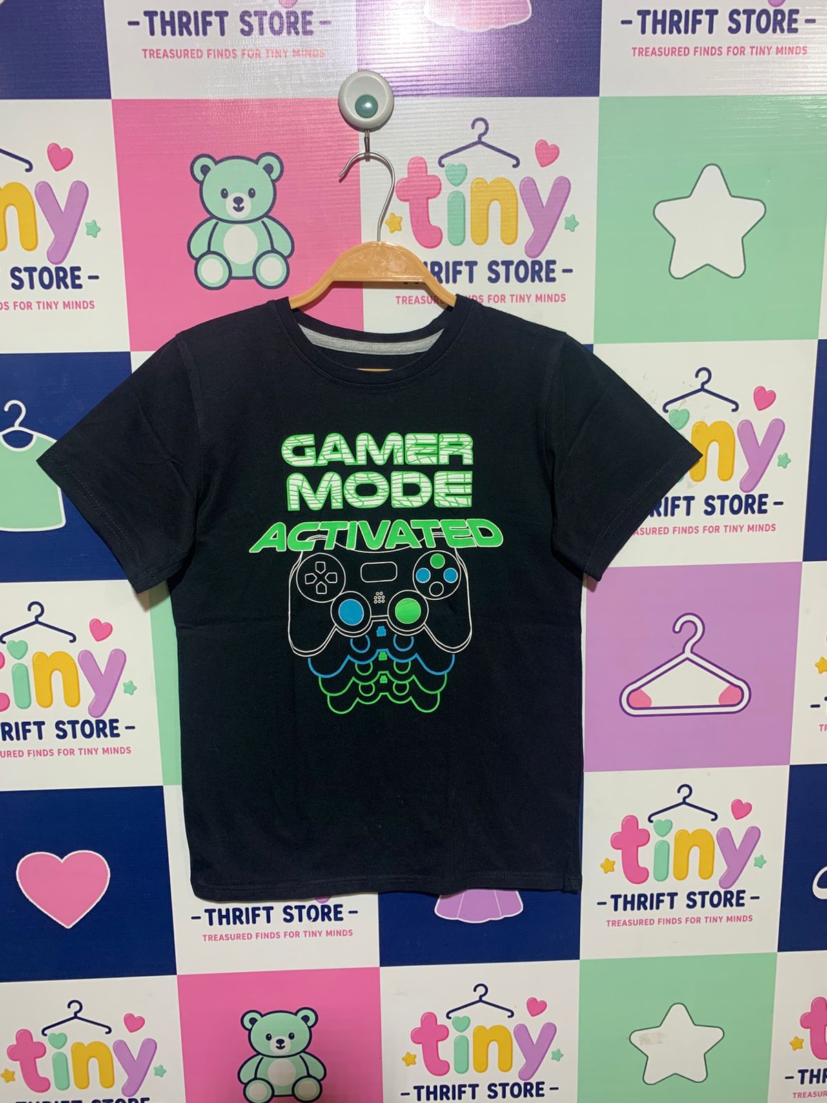 Pep & Co Boys Black "Gamer Mode Activated" Graphic Tee - Size Estimated Age 10-11Y AB1