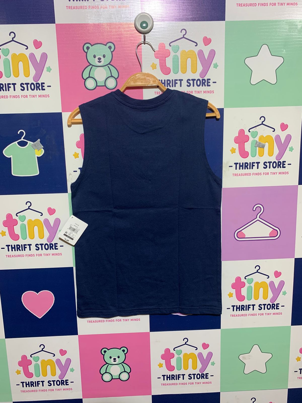 Way to Celebrate! Boys Navy Blue "Revved up for Freedom" Muscle Tank – Size (10-12) Estimated Age 10-12 Years AB1