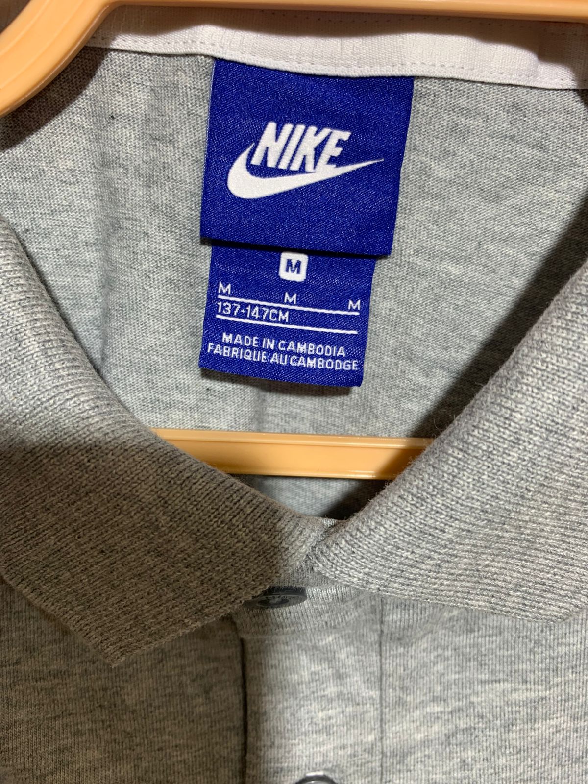 Nike Sportswear Boys' Heather Grey Embroidered Logo Polo - Size Estimated Age 9-10 Years AB1