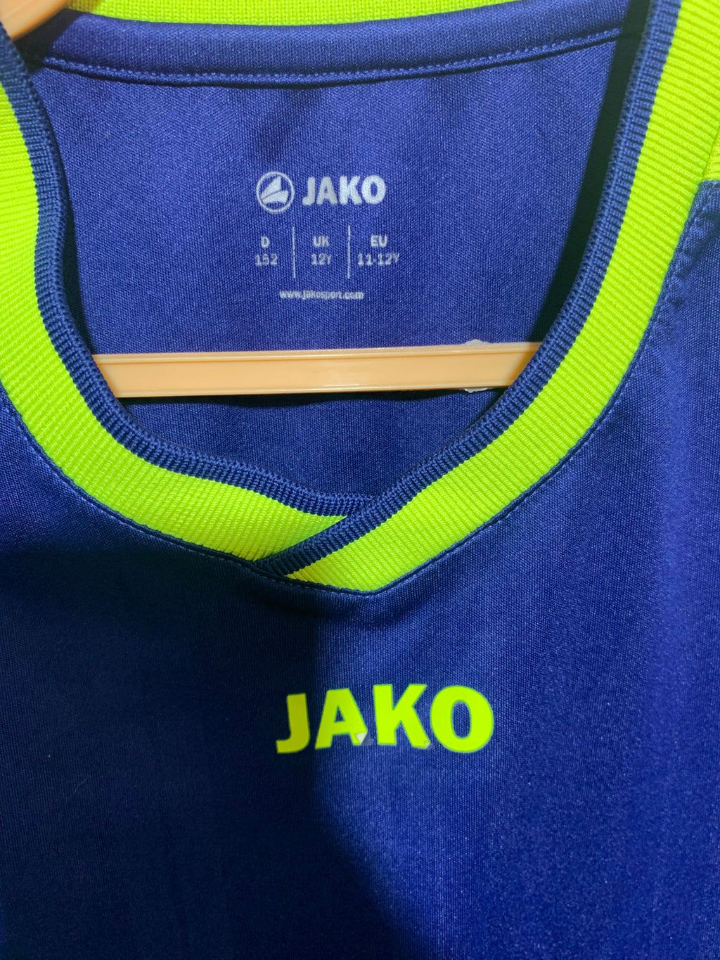 JAKO Boys' Navy & Neon Yellow Striker Training Jersey - Size Estimated Age 11-12 Years AB1
