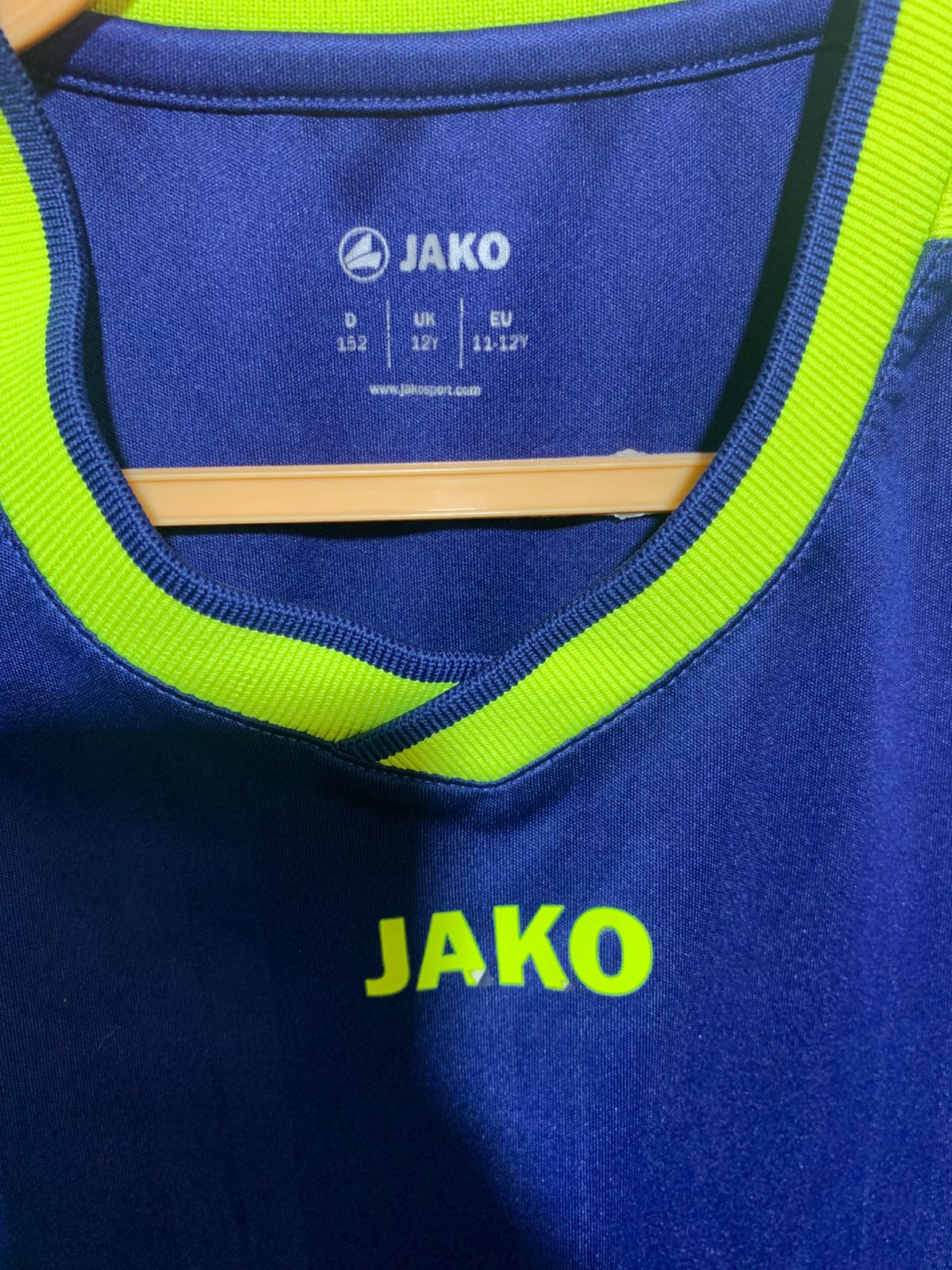 JAKO Boys' Navy & Neon Yellow Striker Training Jersey - Size Estimated Age 11-12 Years AB1