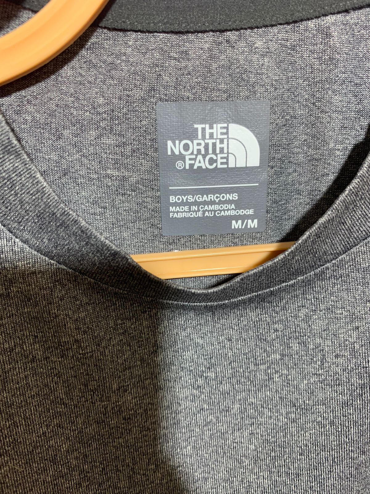 The North Face Boys Grey Heather Logo Graphic Performance Tee - Size M (10-12) AB1