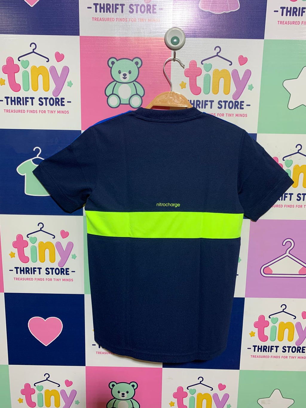 Adidas Boys Navy & Volt "Nitrocharge" Climalite Performance Soccer Tee - Size US M (10-12Y) AB1