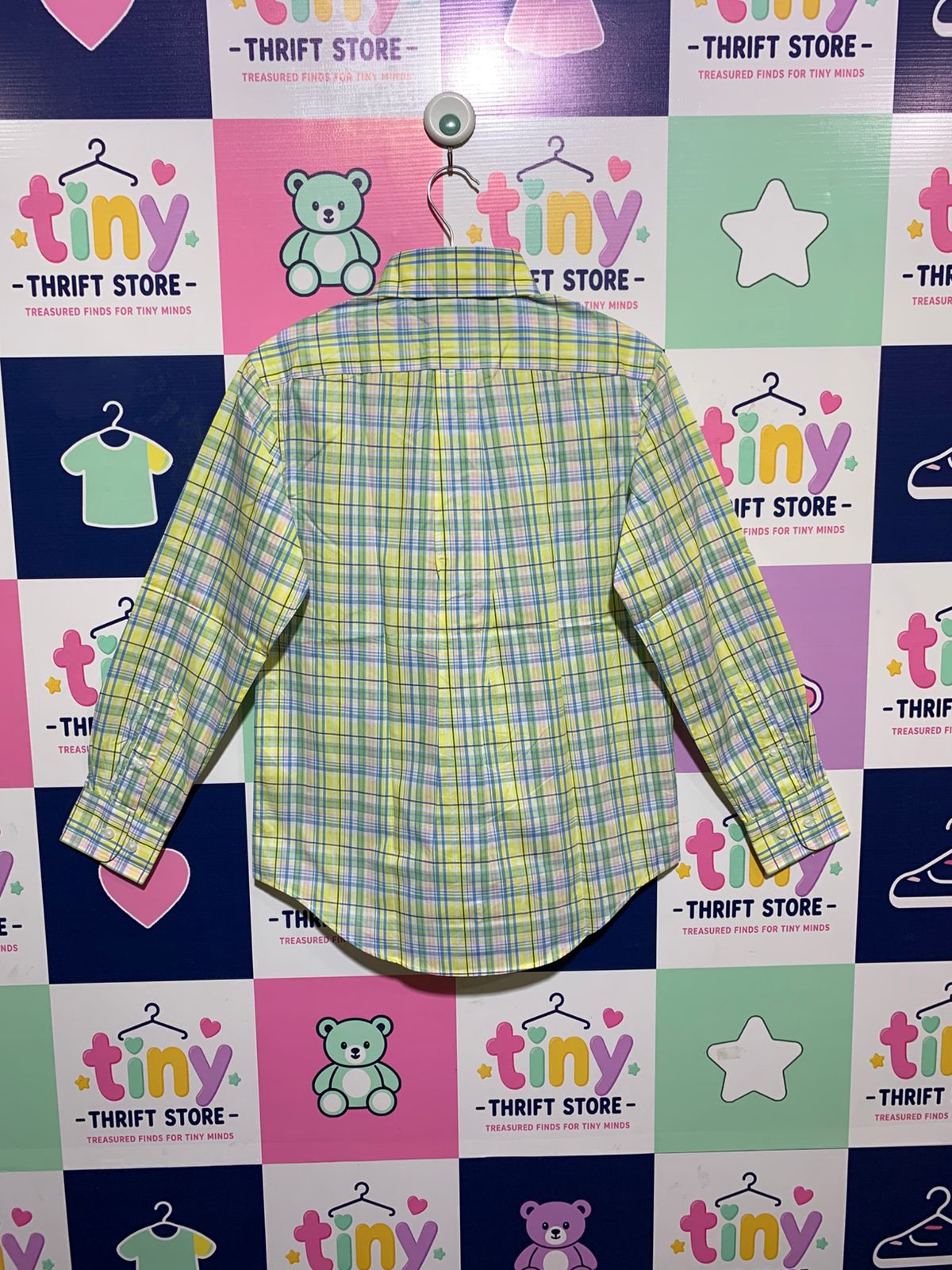 Brooks Brothers Boys "Spring Madras" Plaid Button-Down Long Sleeve Shirt - Size 12 AB1