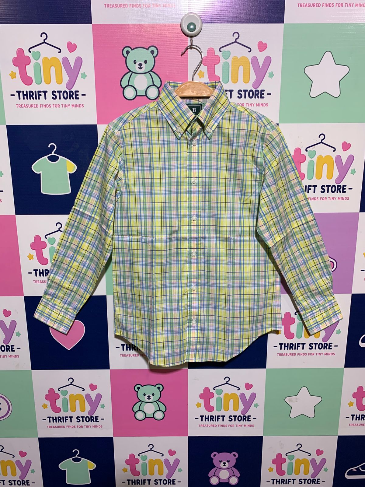 Brooks Brothers Boys "Spring Madras" Plaid Button-Down Long Sleeve Shirt - Size 12 AB1