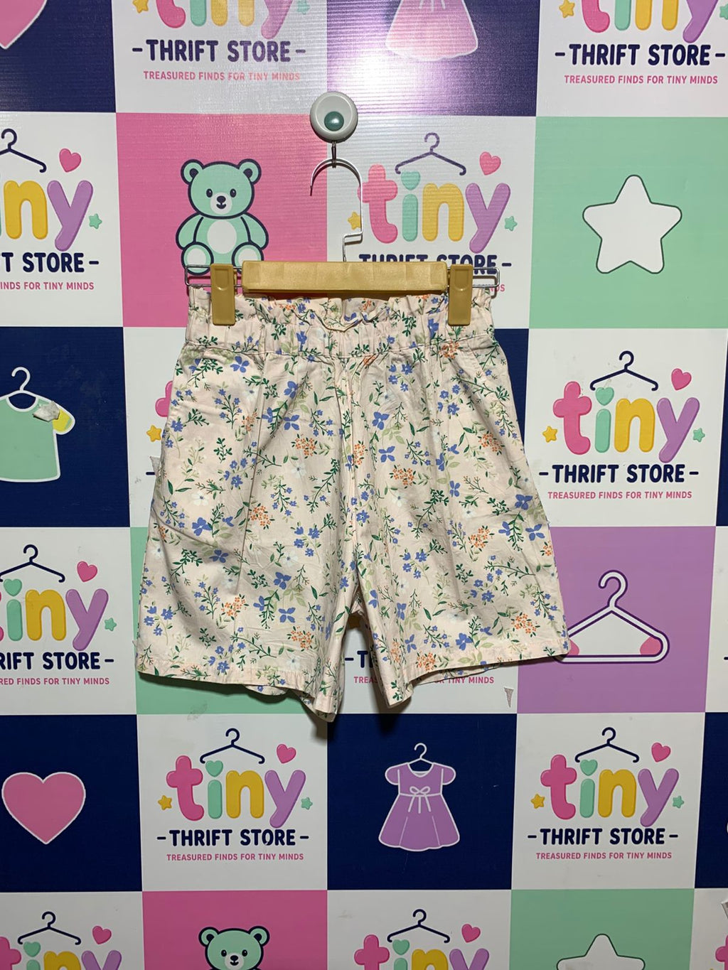 UNIQLO Girls Pastel Pink Floral Elastic Waist Summer Shorts – Size 150 (Est. Age 11-12Y) AB1