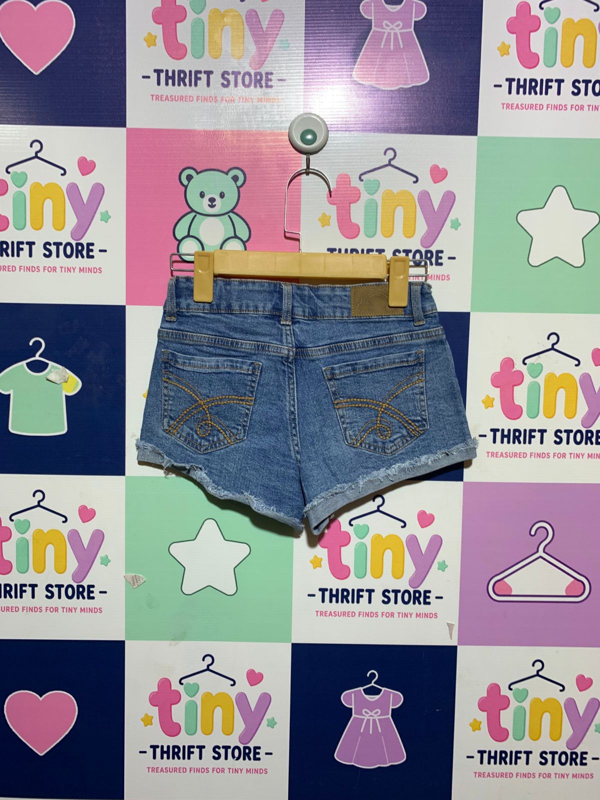 TITLE: Y.F.K. Girls Denim Sequined Frayed Shorts – Size 10-11 Years (146 cm) AB1