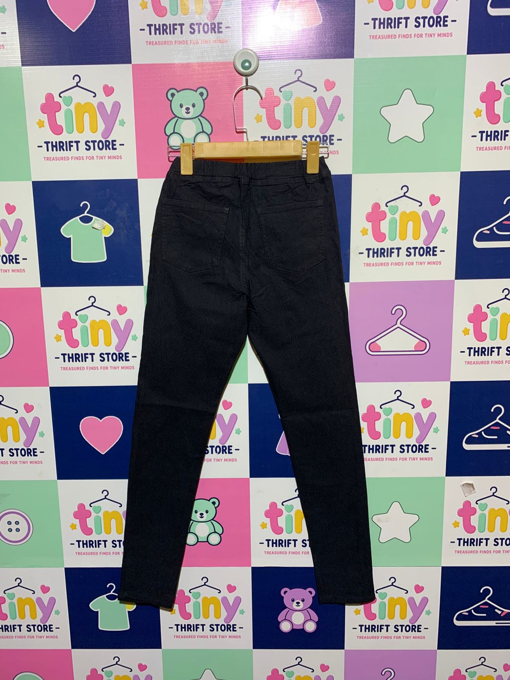 GU Japan Kids Solid Black Ultra-Stretch Skinny Leggings Pants - Size 150 Estimated Age 11-12 Years AB1
