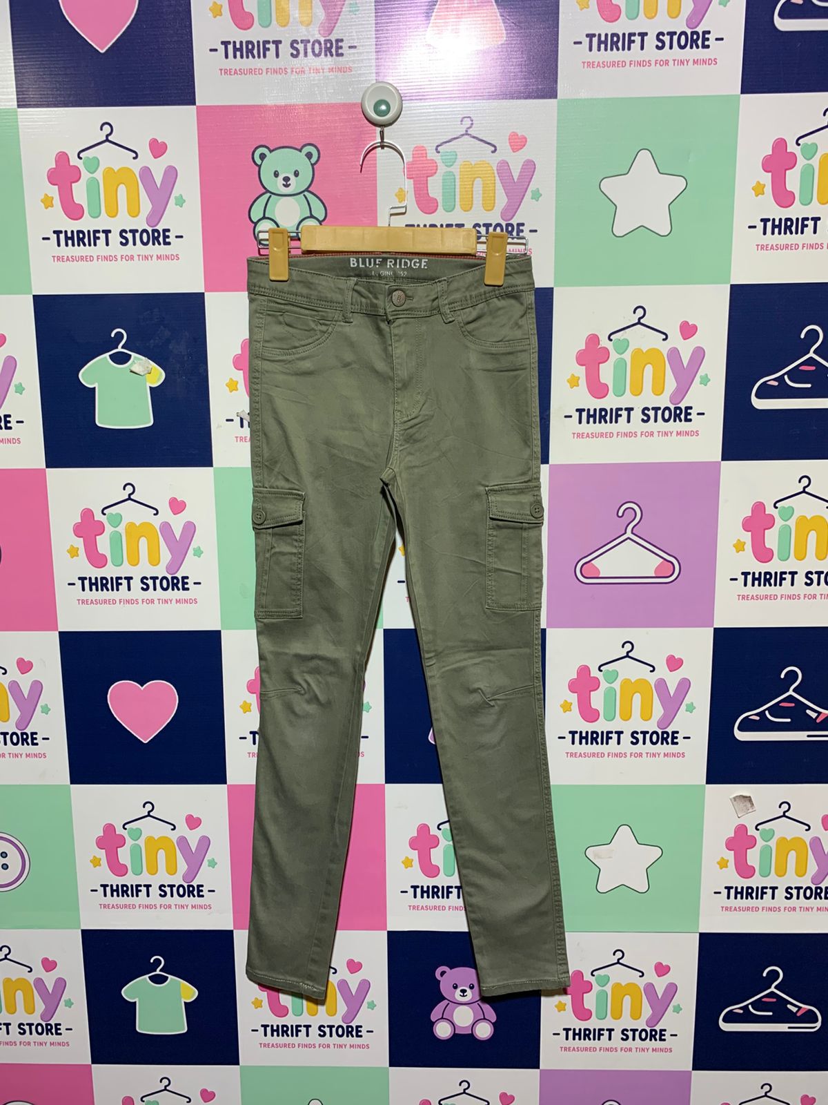 Blue Ridge Girls Jade Green "Jane Combat" Slim Fit Cargo Pants - Size 152 Estimated Age 11-12 Years AB1