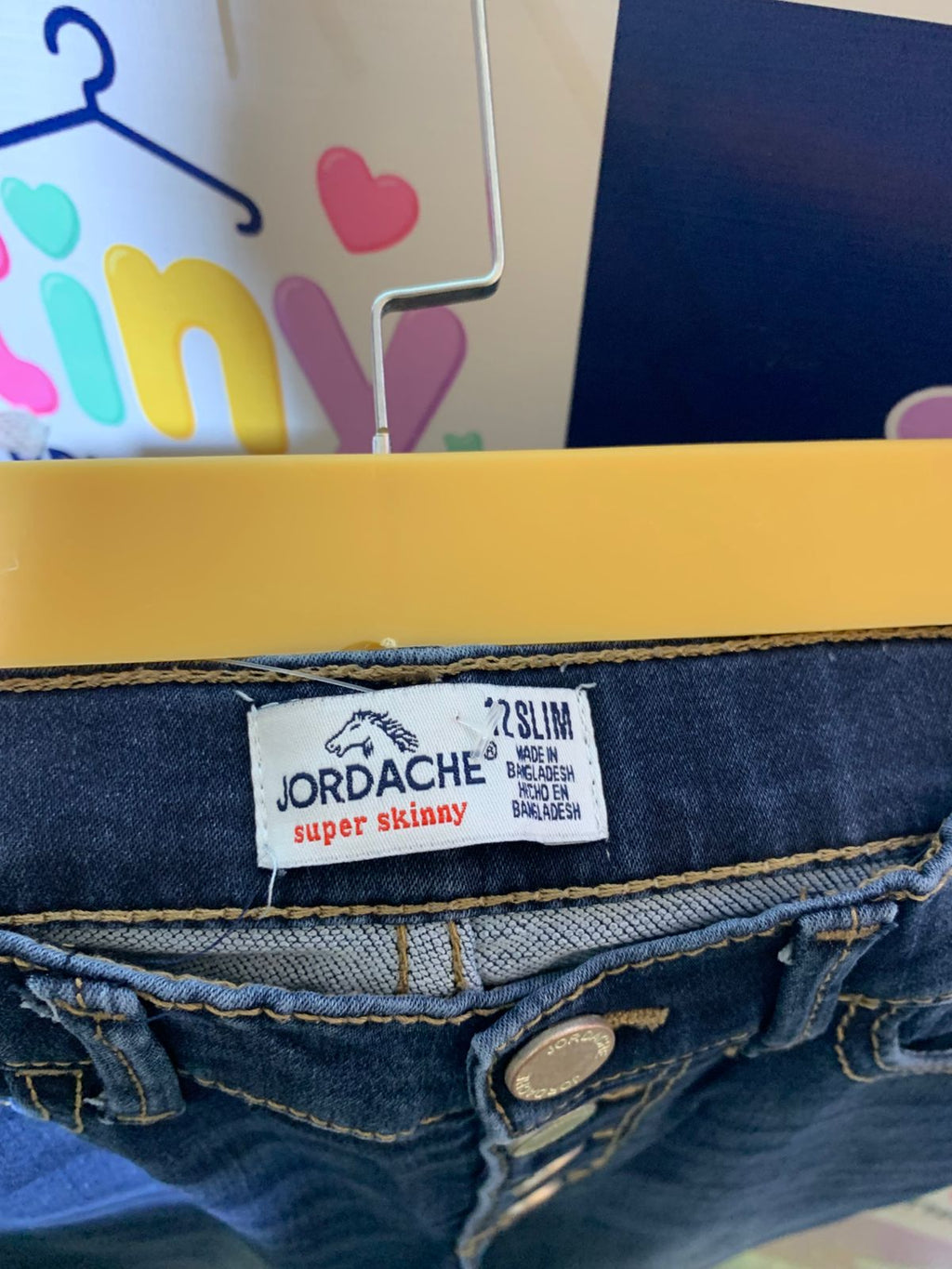 Jordache Girls High-Rise Super Skinny Button-Fly Jeans - Size 12 Slim (Estimated Age 11-12 Years) AB1