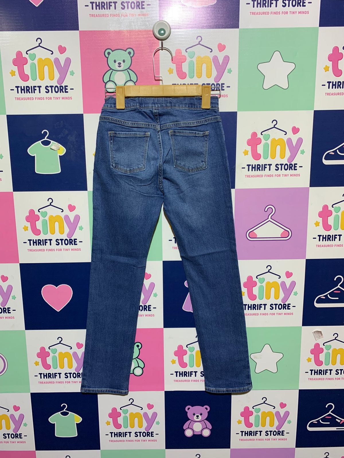 Old Navy Kids Built-In Flex Skinny Pull-On Jeans - Size L (10-12) (Estimated Age 10-12 Years) AB1